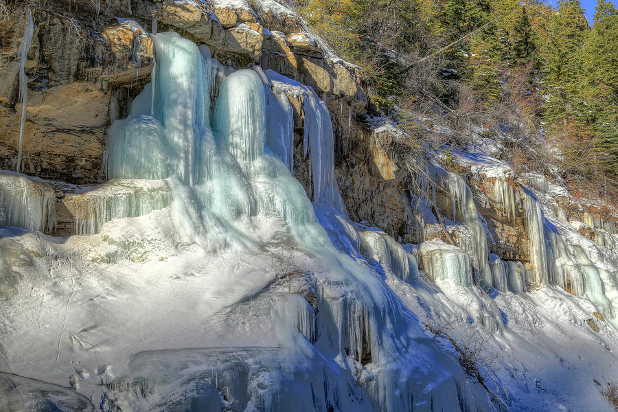 Waterfall Photograph - Frozen Snowmelt by Donna Kennedy