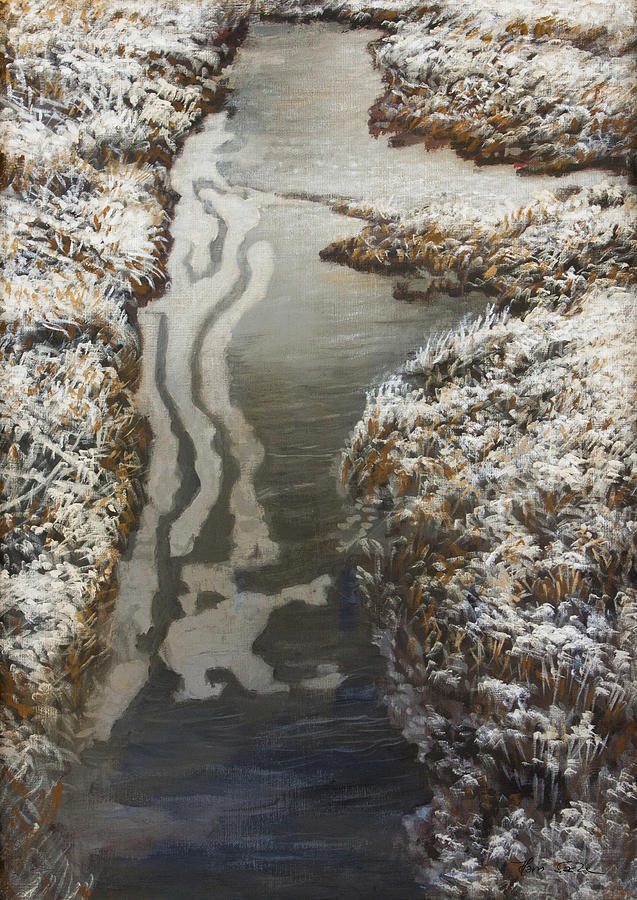 Frozen Pond Painting by Hans Egil Saele