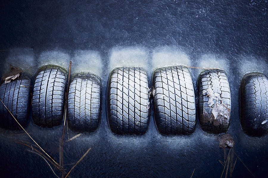 Still Life Photograph - Frozen Tires by Reinhard Schulz