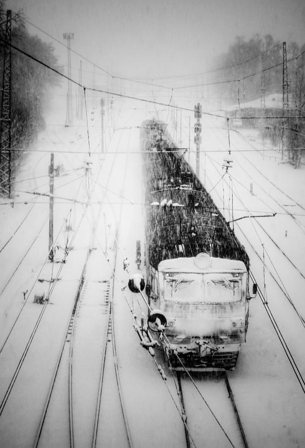 Frozen Train Photograph by Alex Lo