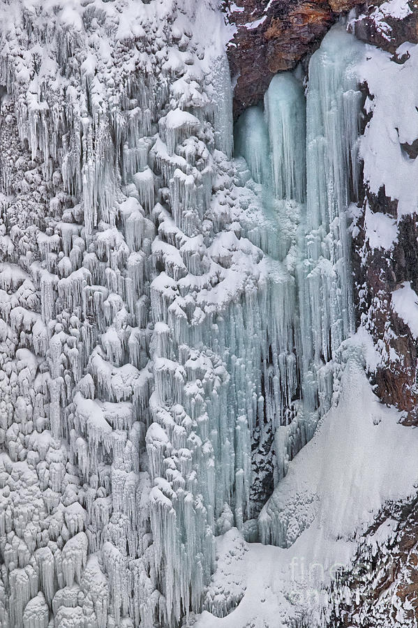 Frozen Upper Yellowstone Falls Photograph by Priscilla Burgers