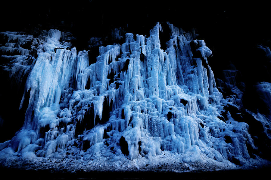 Winter Photograph - Frozen Waterfall by Pelo Blanco Photo