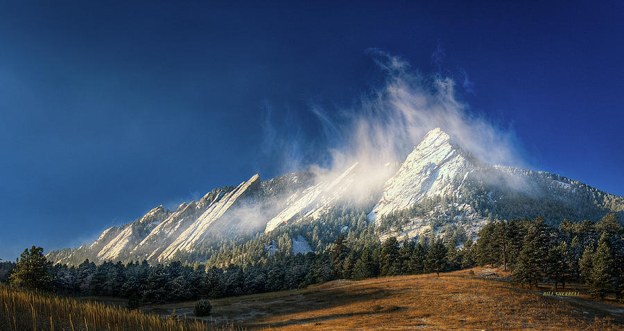 The Flatirons Photograph - Frozen Whimsy by Bill Sherrell