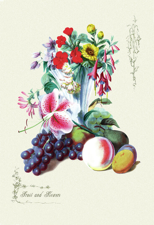 Fruit and Flowers Painting by Robert Furber