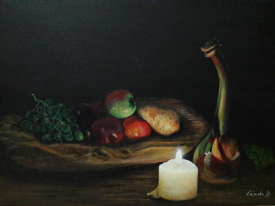 Fruit Bowl Painting by Linda Doherty