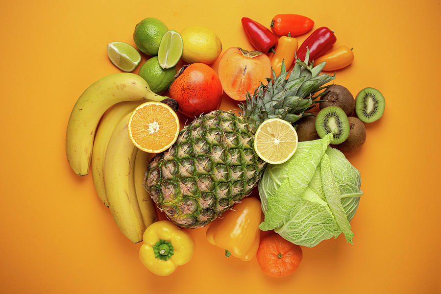Fruit, Citrus And Vegetables With Vitamin C Photograph by Olena Yeromenko