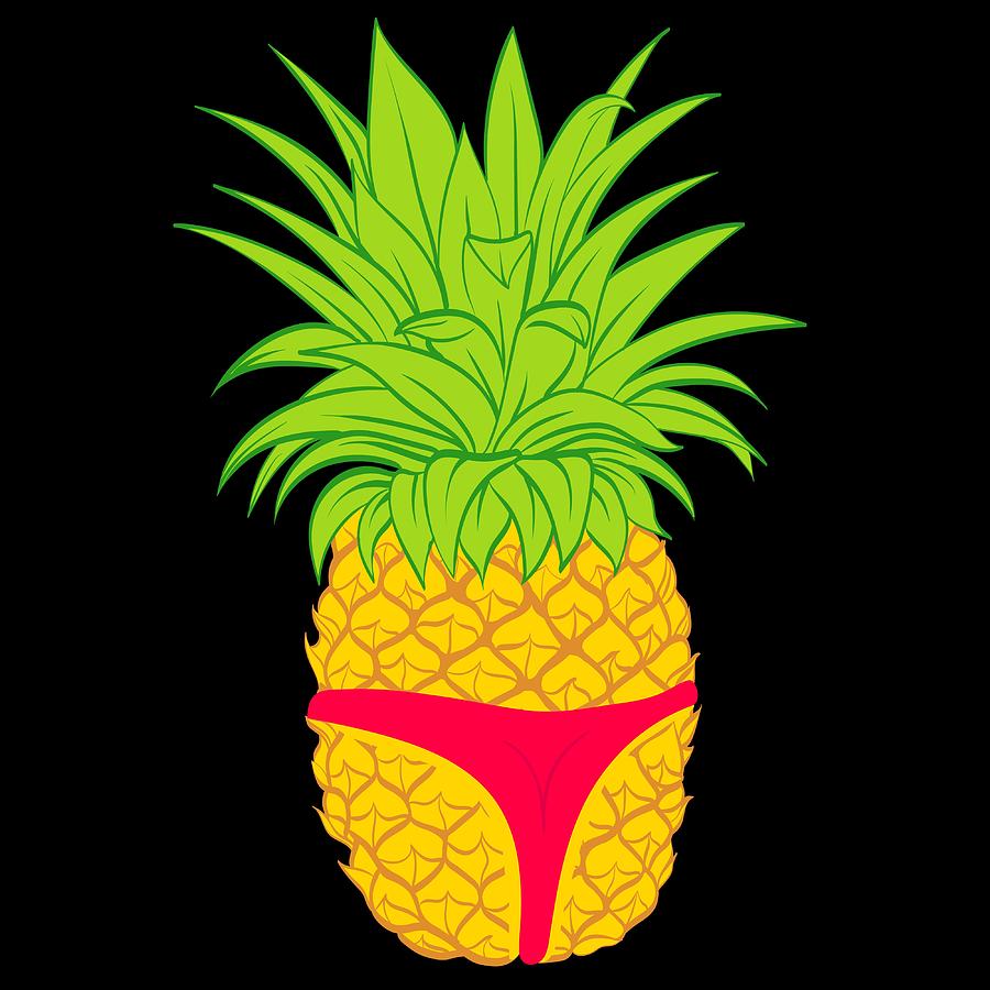 Fruit Cool Pineapple Graphic Tshirt Pineapple Tee on Underwear Sun Summer T...