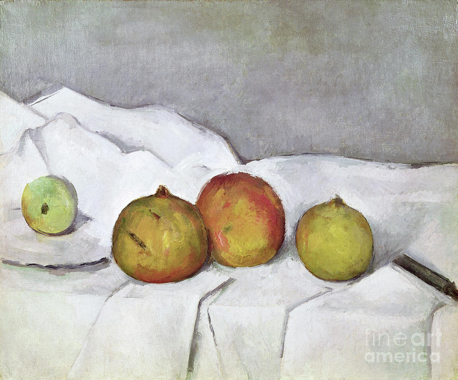 Fruit On A Cloth, C.1890 Painting by Paul Cezanne