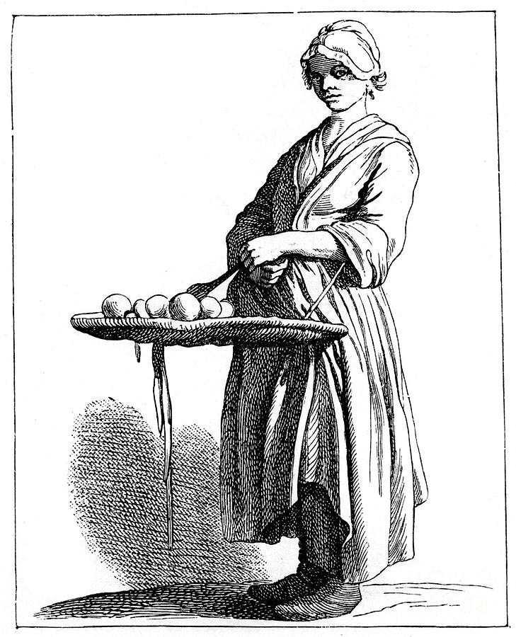 Fruit Seller, 1737-1742.artist Drawing by Print Collector