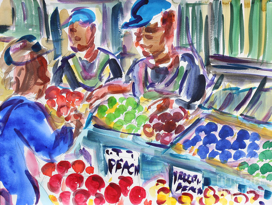 Fruit Sellers Painting by Richard Fox
