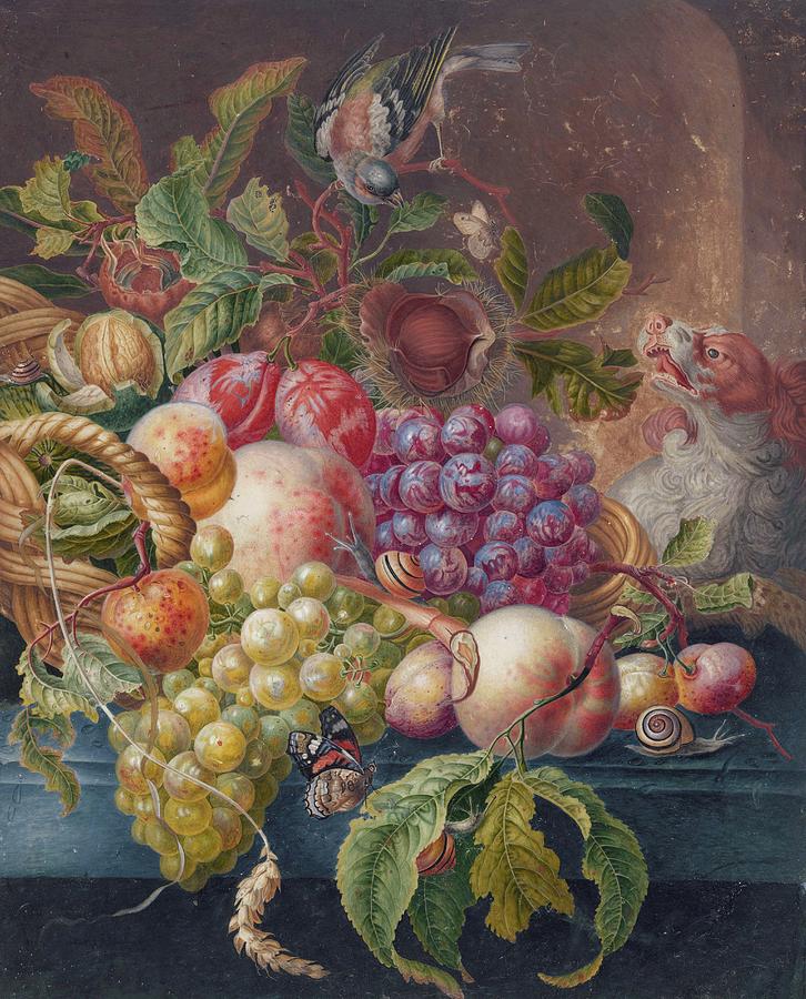 Grape Painting - Fruit Still Life by Herman Henstenburgh