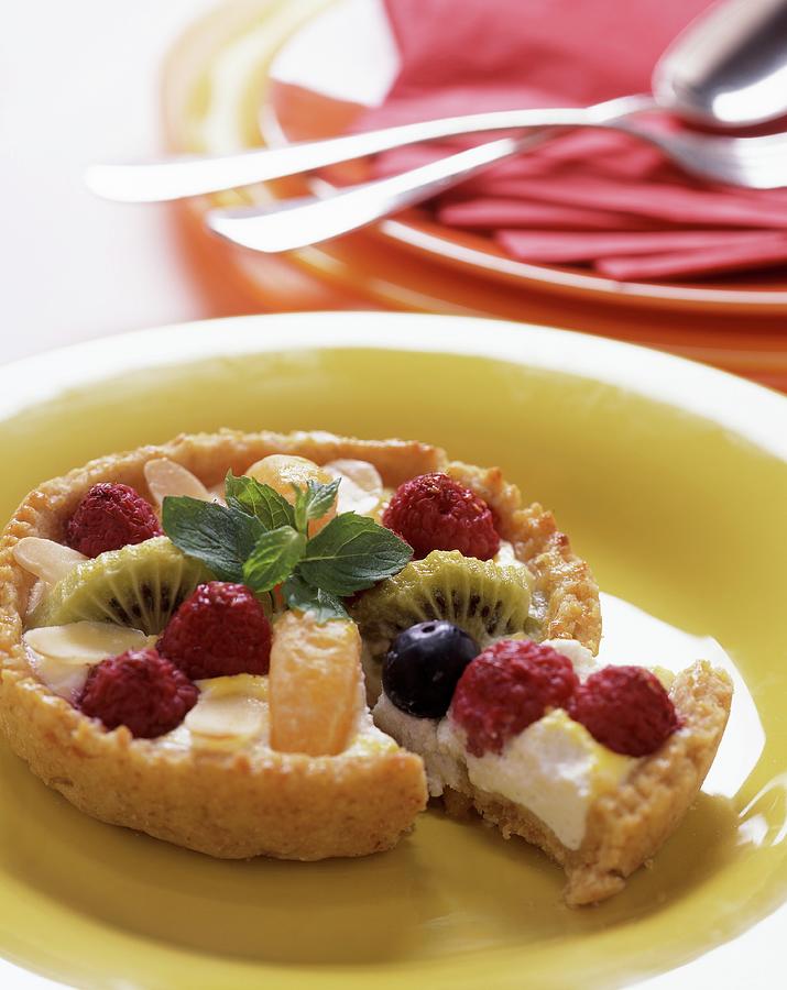 Fruit Tartlet With Ricotta Cream Photograph by Blueberrystudio