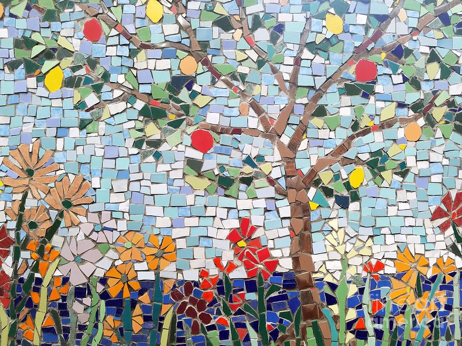 Fruit Tree Mosaic Mixed Media by Lou Ann Bagnall