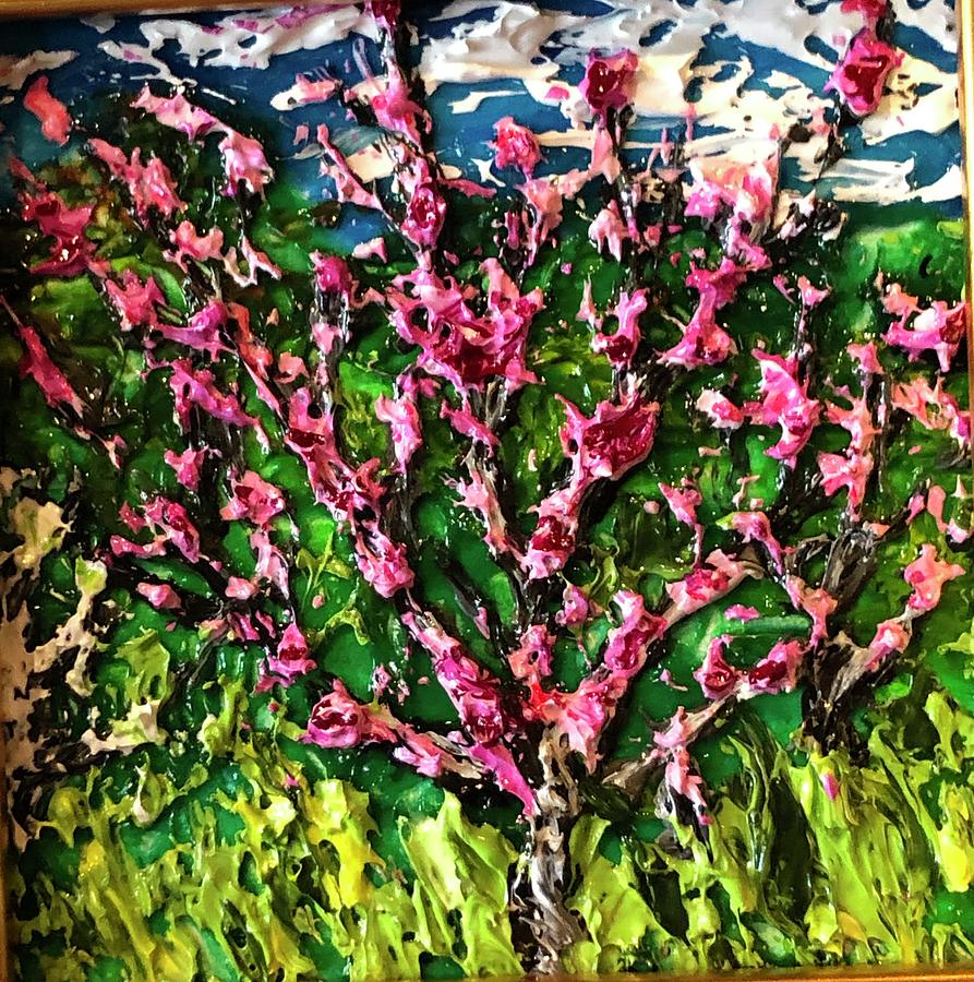 Peach Trees in the Garden by Julene Franki Peach Trees in the Garden by Julene Franki