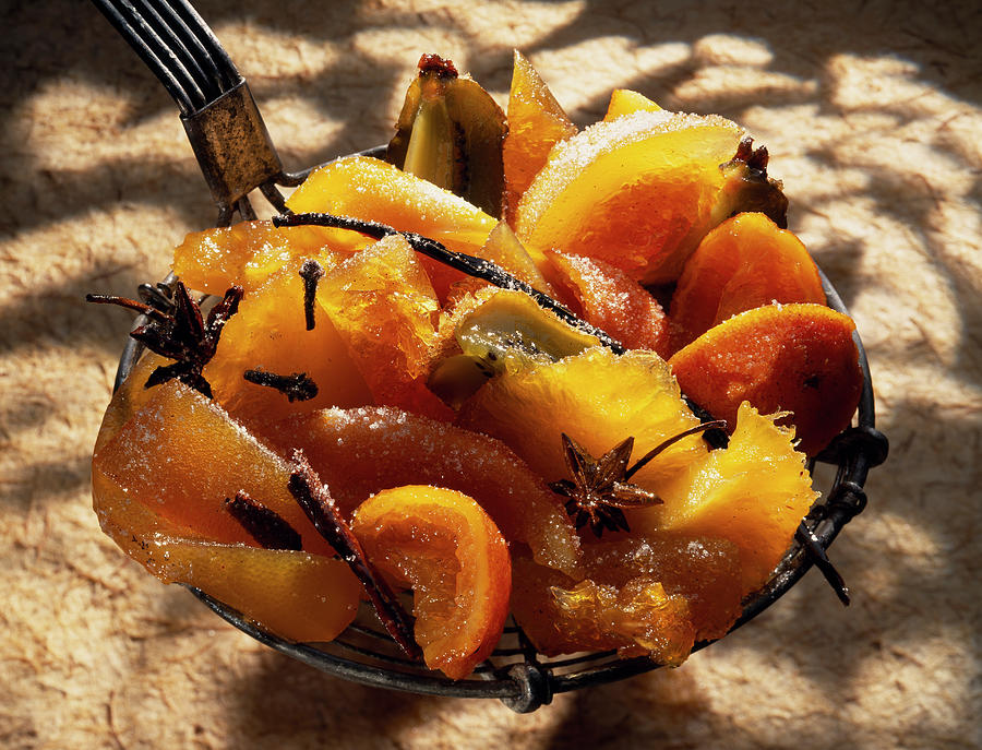 Fruits Confits Au Sirop D'epices Spicy Crystallized Fruit Photograph by