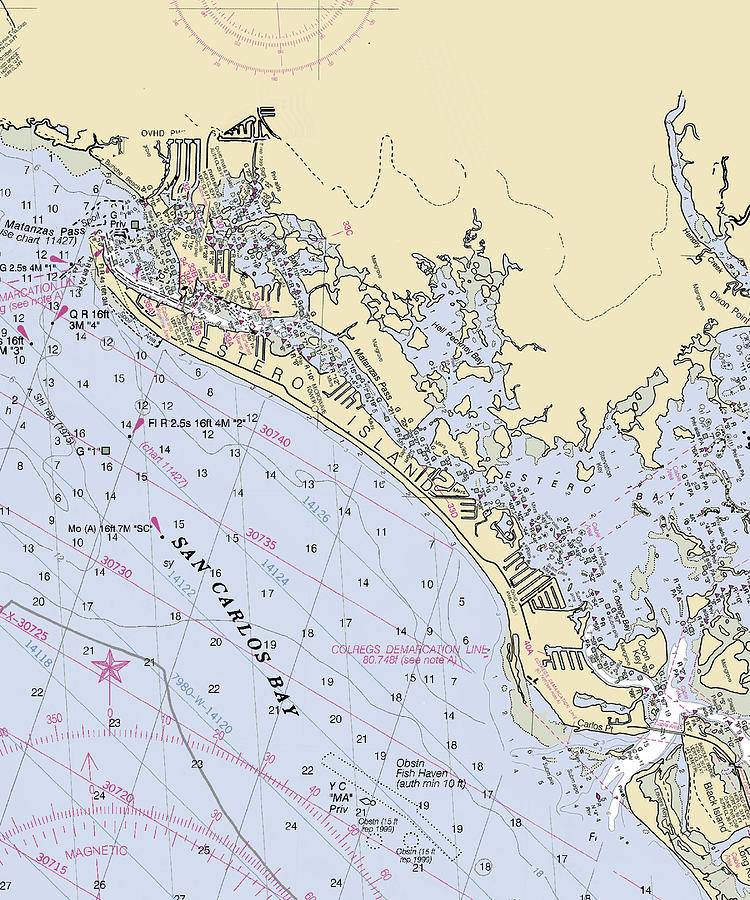 Ft Myers Beach-florida Nautical Chart Mixed Media by Bret Johnstad - Pixels