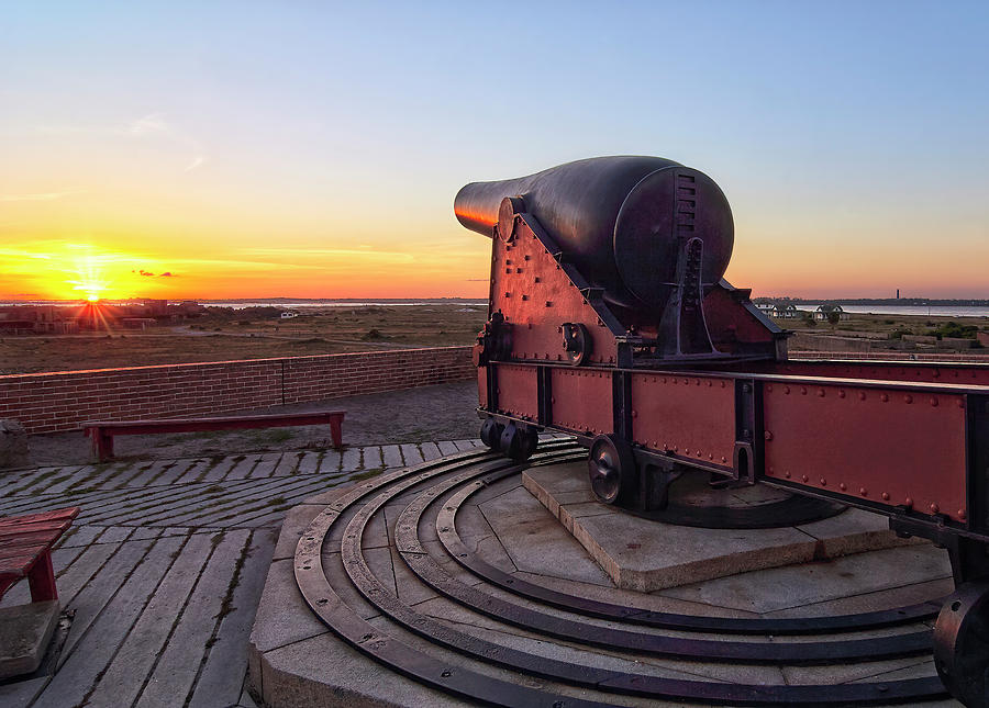 Ft. Pickens Cannon at Sunset Photograph by Bill Chambers
