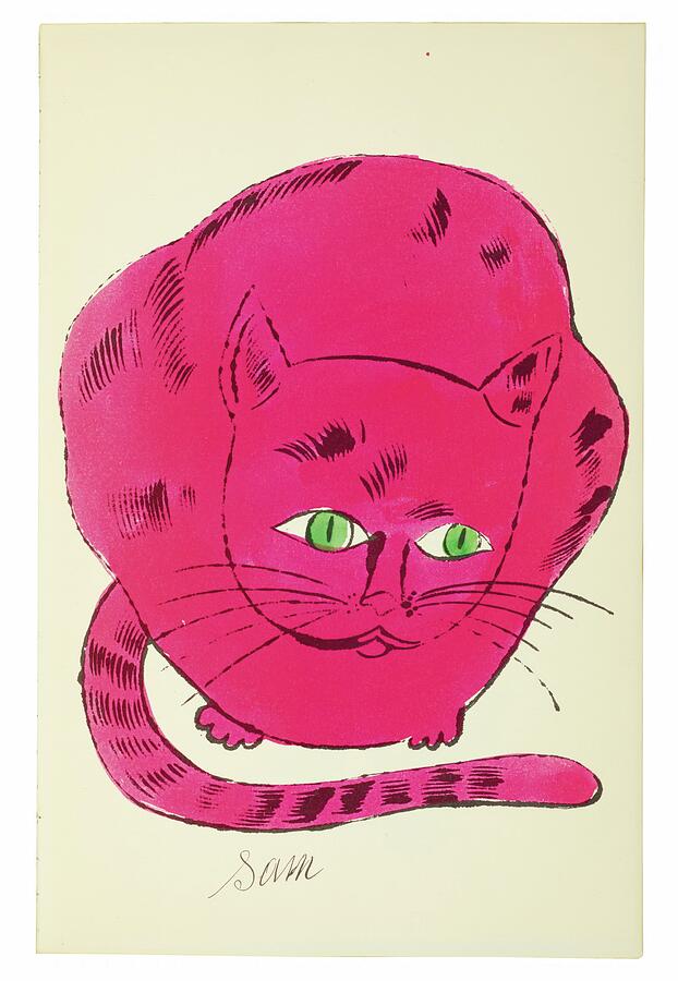 Fuchsia Cat With Green Eyes Drawing by Trendy Art Fuchsia Cat With Green Eyes Drawing by Trendy Art