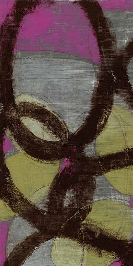 Abstract Painting - Fuchsia Links I by Jennifer Goldberger