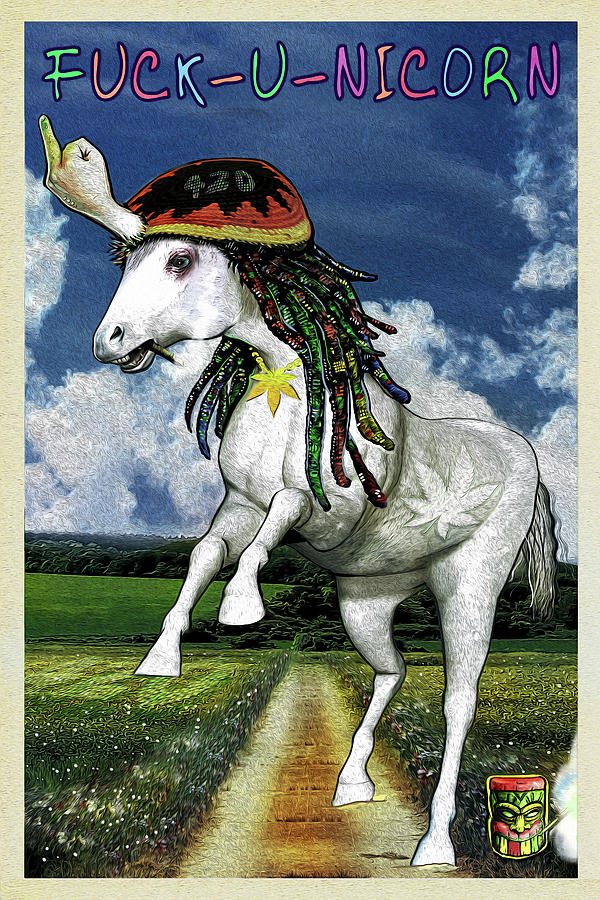 Unicorn Digital Art - Fuckyoucorn by Ali Chris