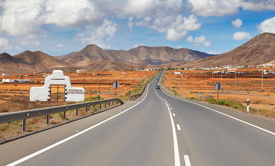 Landscape Photograph - Fuerteventura Island Landscape, Road by Jan Wlodarczyk
