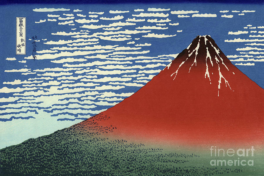 Fuji, Mountains In Clear Weather, From 36 Views Of Mount Fuji Painting by Hokusai