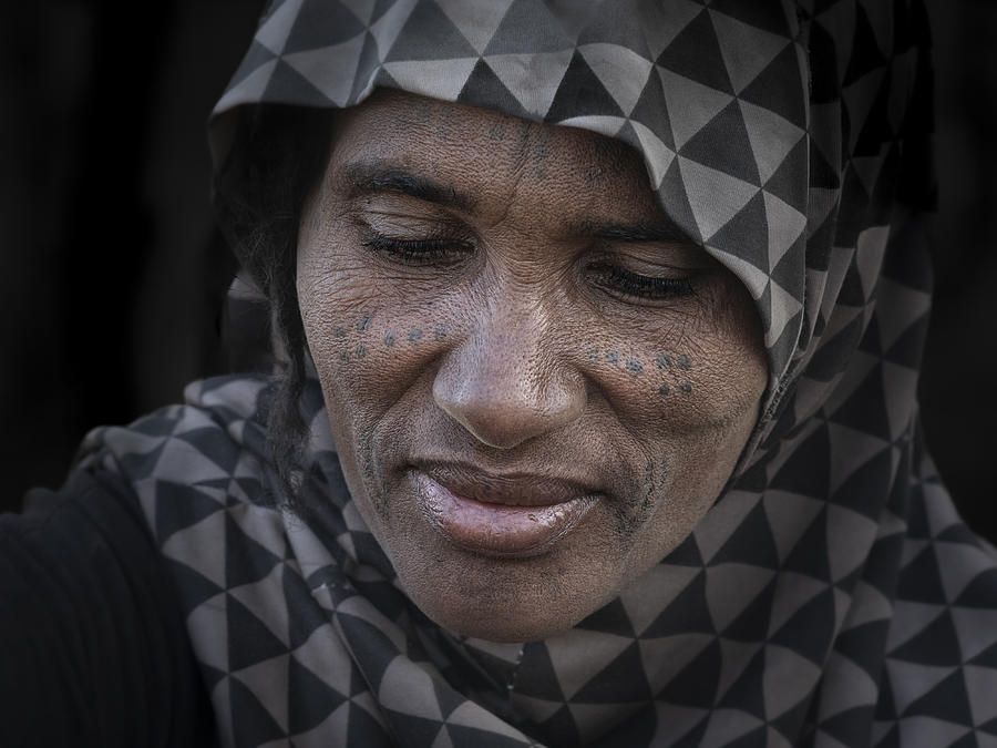 Fulani Woman At Niergui Refugee Camp, Tchad Photograph by Elena Molina ...