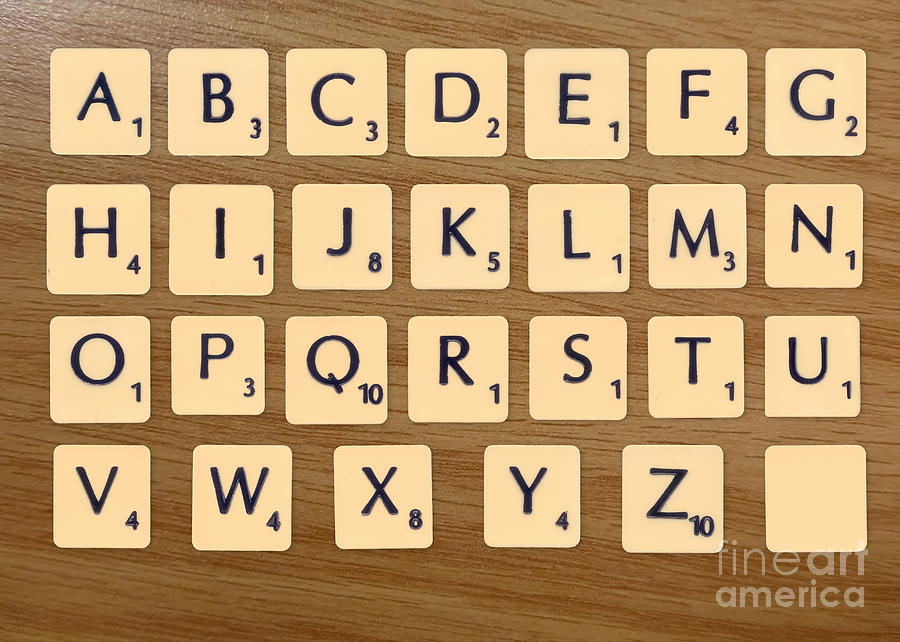 Full Alphabet Of Scrabble Tiles K3 Photograph