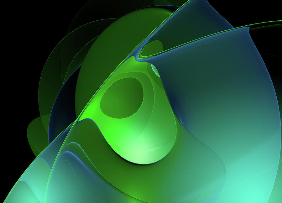 Full Frame Green And Blue Abstract Photograph by Ikon Images