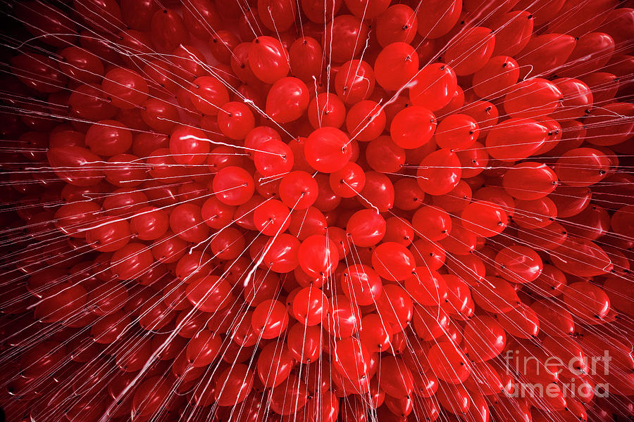 Full Frame Shot Of Red Helium Balloons Photograph by Carmen Martínez Torrón
