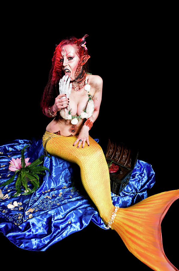 Full Length Of Carnivorous Mermaid Photograph by Valagrenier