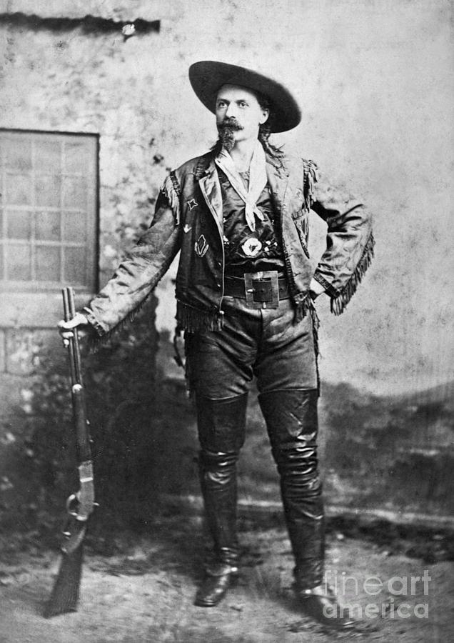 Portrait Photograph - Full Length Pic Bill Cody Holding Rifle by Bettmann