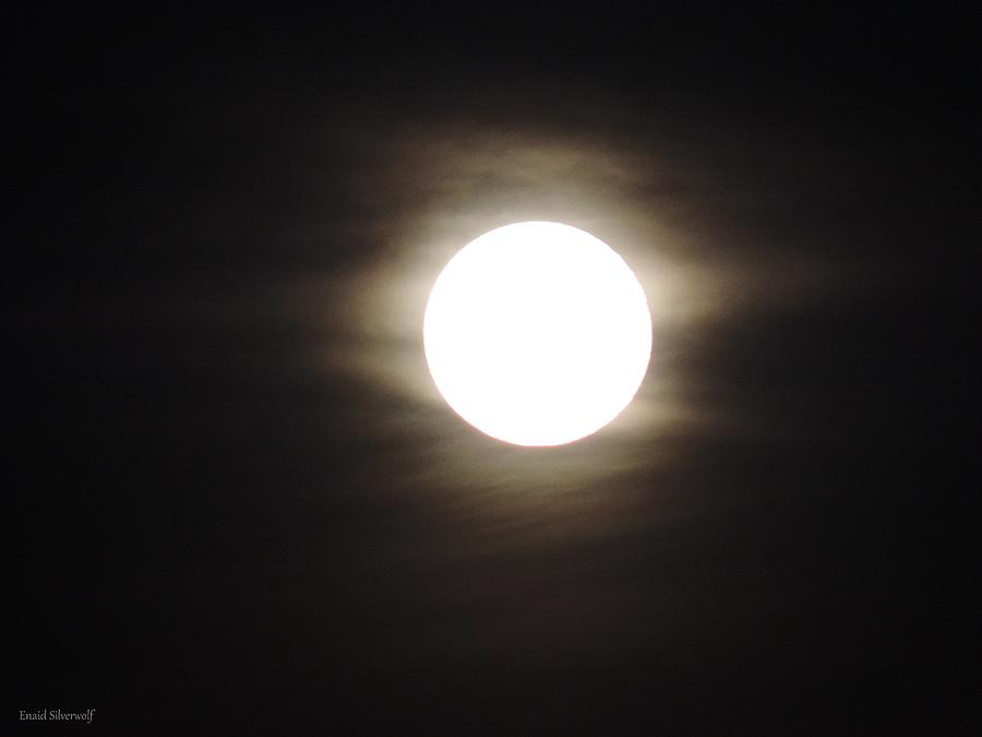 Full Moon in the Mist 7-12-2014 Photograph by Enaid Silverwolf