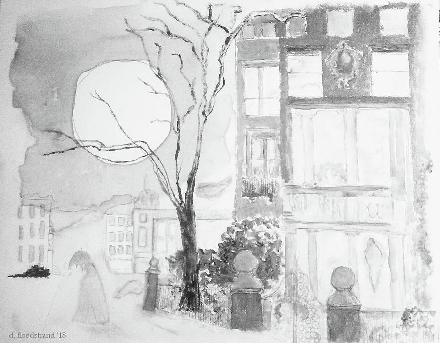 Gold Coast Mixed Media - Full Moon On Astor Street by David Floodstrand Gold Coast Mixed Media - Full Moon On Astor Street by David Floodstrand