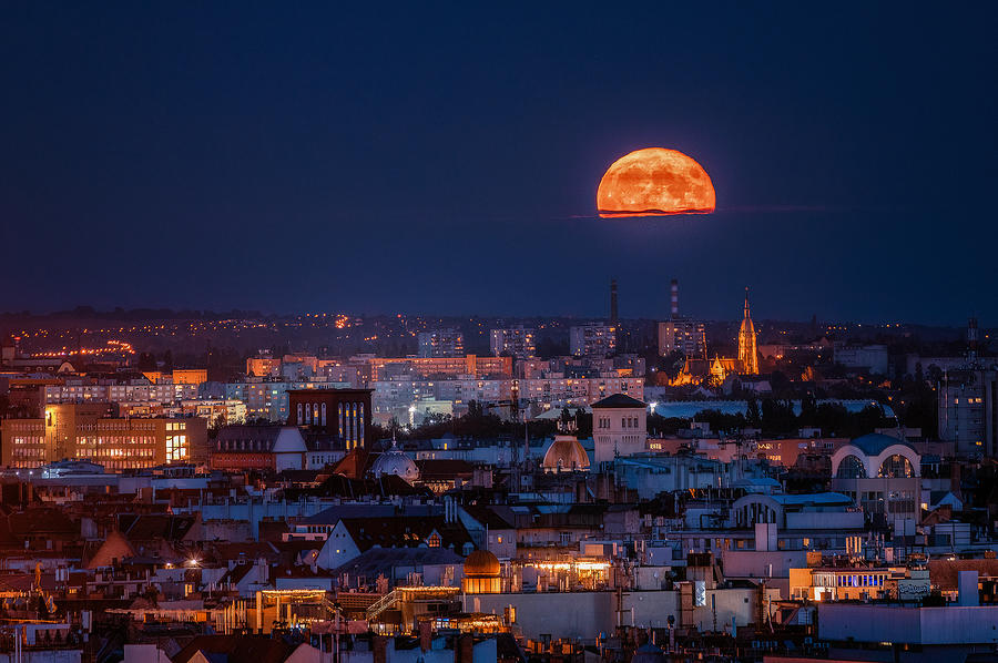 Full Moon Over Budapest. Photograph by Martin Kucera Afiap