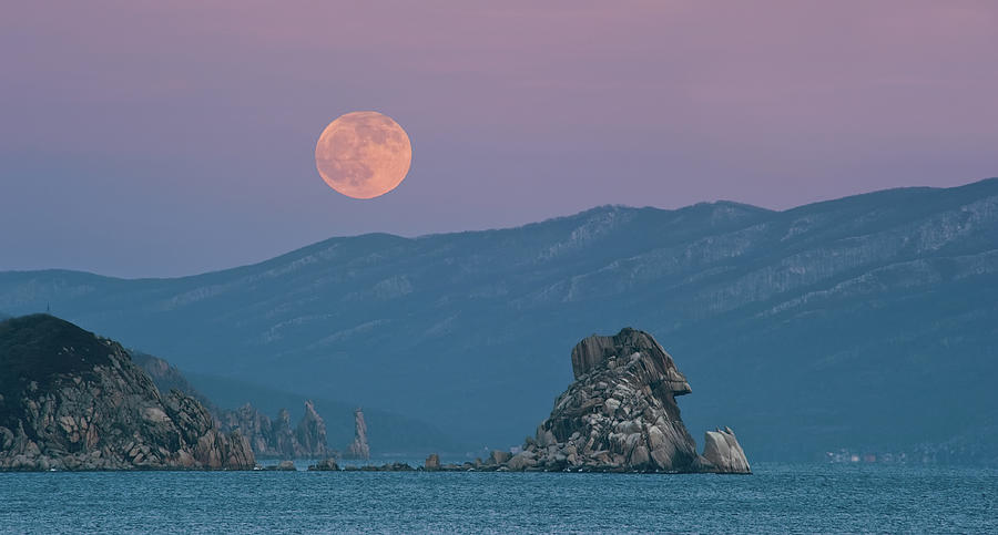 Full Moon Over Cape Laplace Photograph by V. Serebryanskiy