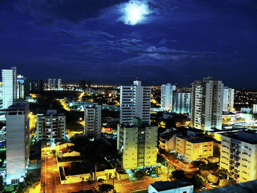 Full Moon Over City Photograph by Jc Patricio