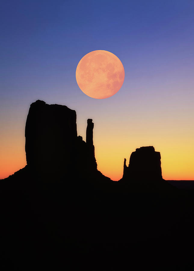 Full Moon Over Monument Valley Tribal Photograph by Panoramic Images