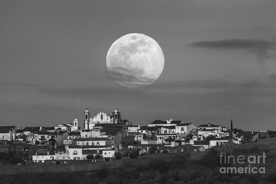 Full Moon Over Portuguese Village Photograph by Miguel Claro/science Photo Library
