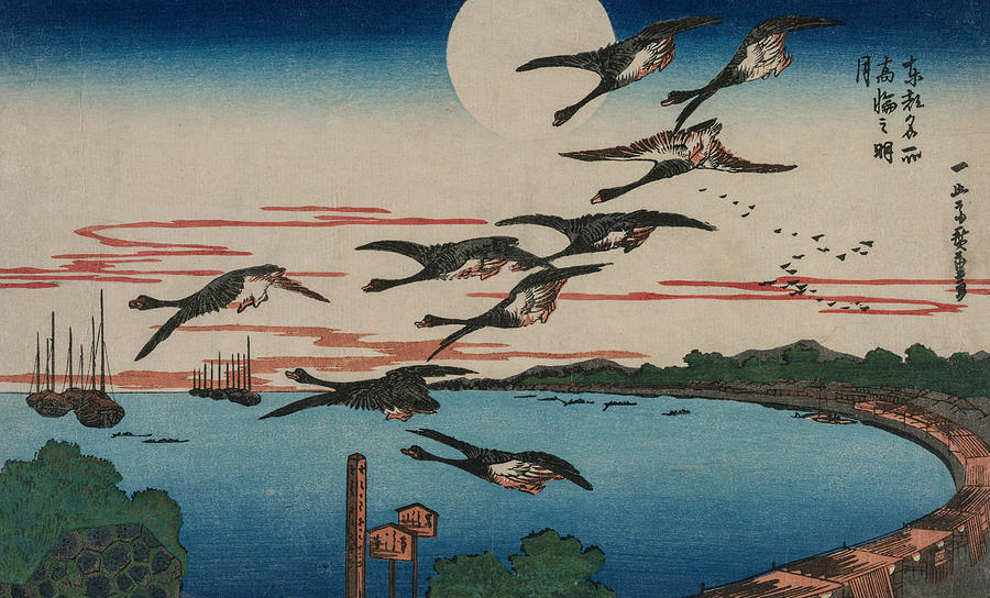 Full Moon over Takanawa Relief by Utagawa Hiroshige