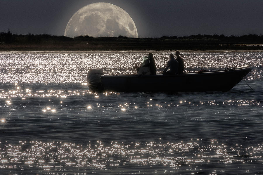 Full Moon rises in the lagoon Photograph by Wolfgang Stocker