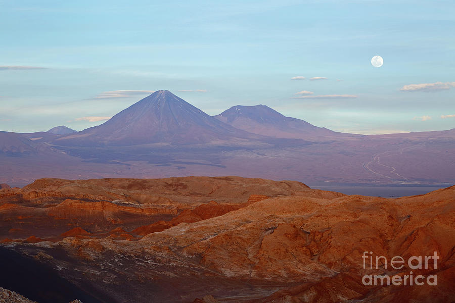 Full Moon Rising Over Moon Valley Atacama Desert Chile Photograph by James Brunker