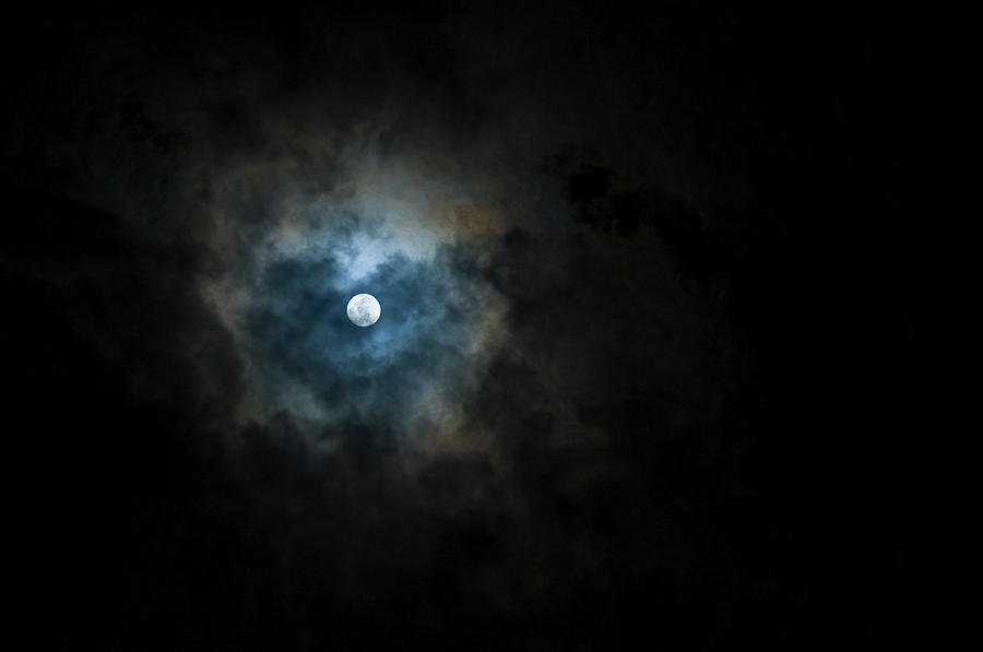 Hong Kong Photograph - Full Moon Through The Clouds by Malcolm Ainsworth