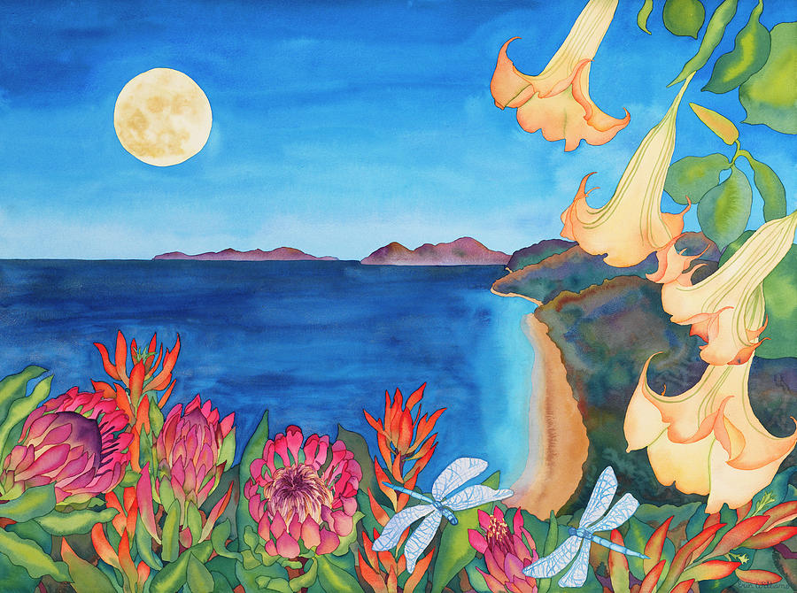 Flower Painting - Full Moon Transformation by Carissa Luminess