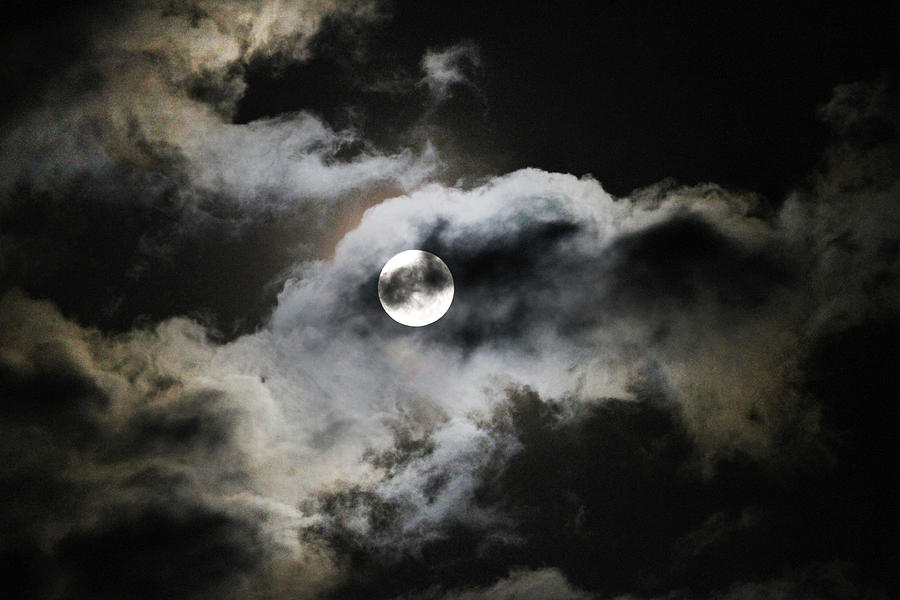 Full Moon with clouds Photograph by Tammy Harding - Pixels