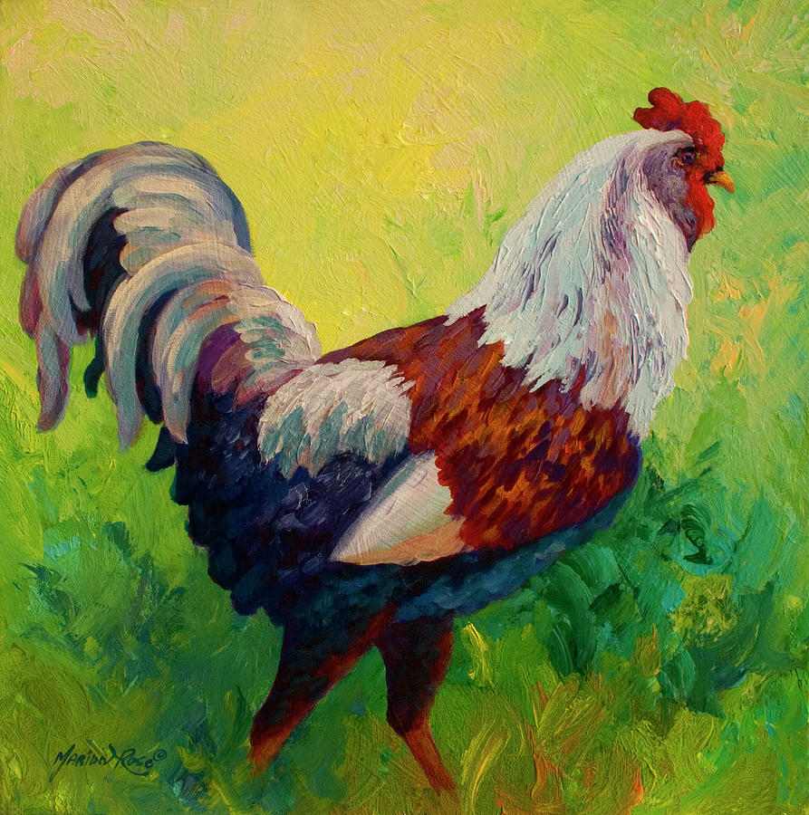 Animal Painting - Full Of Himself Rooster by Marion Rose