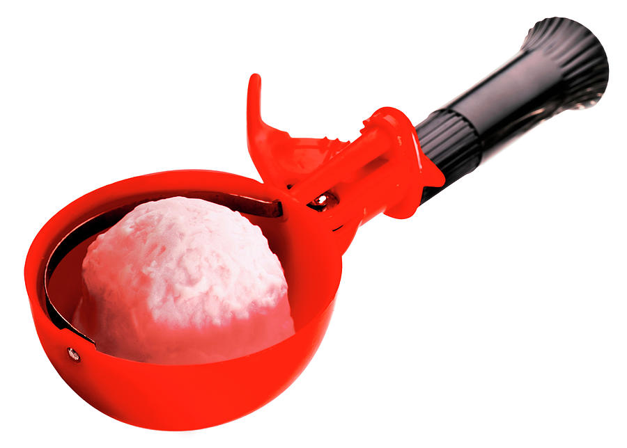 Ice Cream Drawing - Full Red Ice Cream Scoop by CSA Images