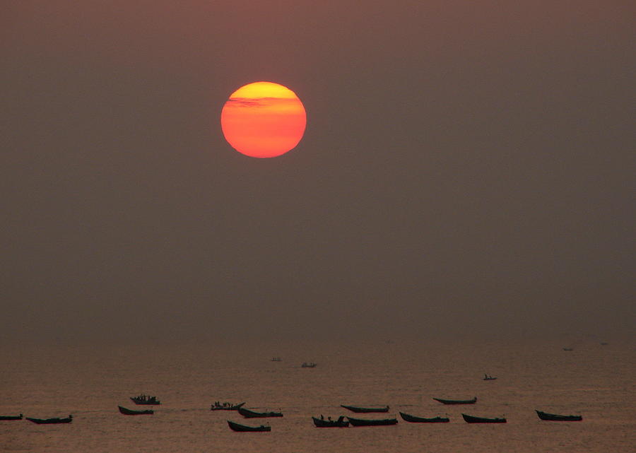 Full Red Sun Photograph by Vivre Libre
