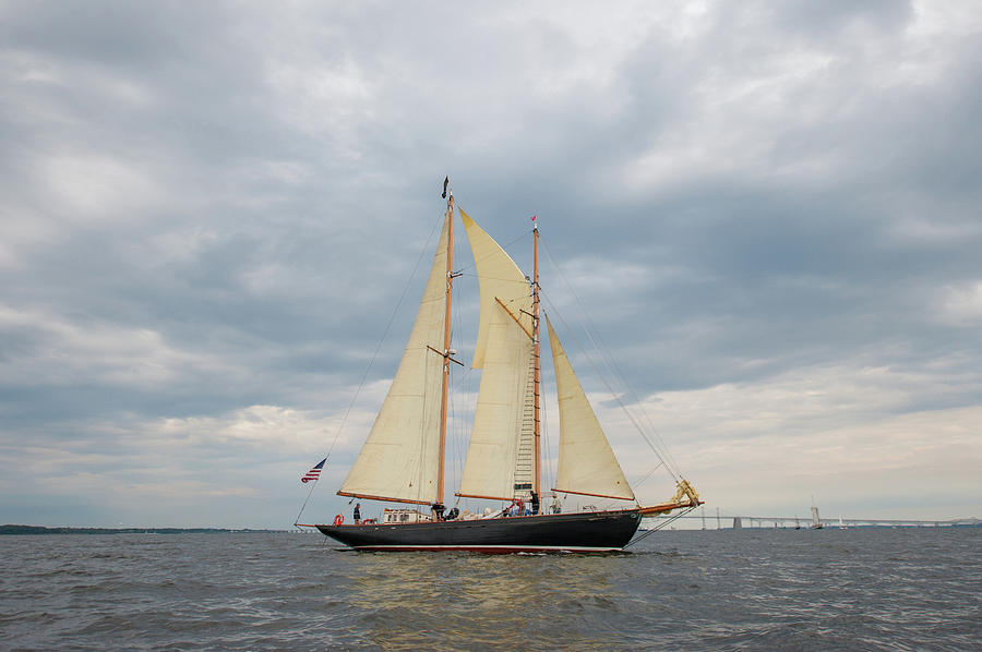 Full Schooner Sails Photograph by Mark Duehmig