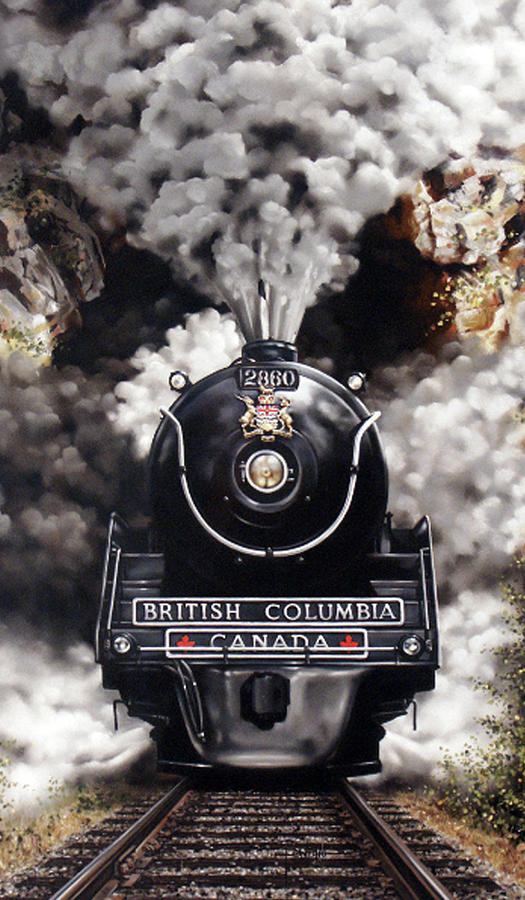 Steam Locomotive Pastel - Full Steam by Dianna Ponting Steam Locomotive Pastel - Full Steam by Dianna Ponting